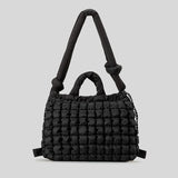 Casual náilon acolchoado sacola alça atada macio puffer bolsa feminina acolchoado ombro crossbody sacos grande capacidade saco de compras