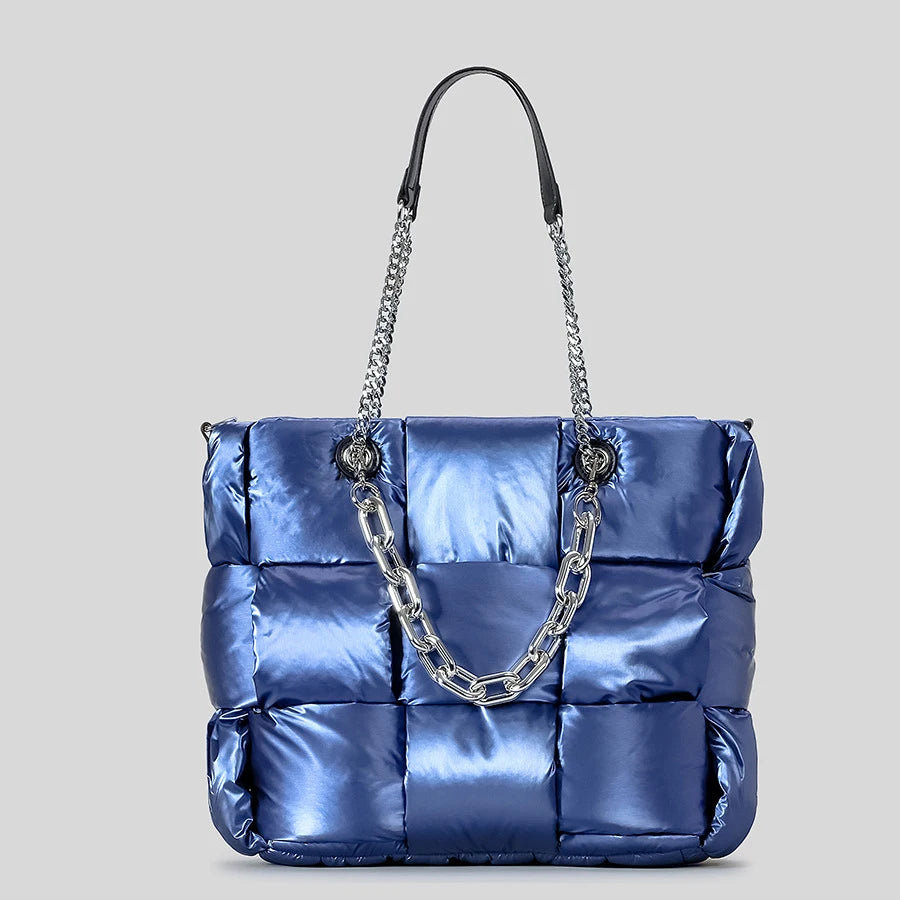 Weave puffer sacos para mulheres bolsas de designer de luxo e bolsas 2024 novo em grande capacidade espaço corrente algodão ombro bolsa transversal tote frete grátis chegada rápida