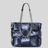 Weave puffer sacos para mulheres bolsas de designer de luxo e bolsas 2024 novo em grande capacidade espaço corrente algodão ombro bolsa transversal tote frete grátis chegada rápida