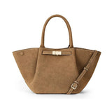 Bolsa de asas de camurça, bolsa de bolinho elegante, bolsa feminina, sacola de grande capacidade, bolsa feminina versátil