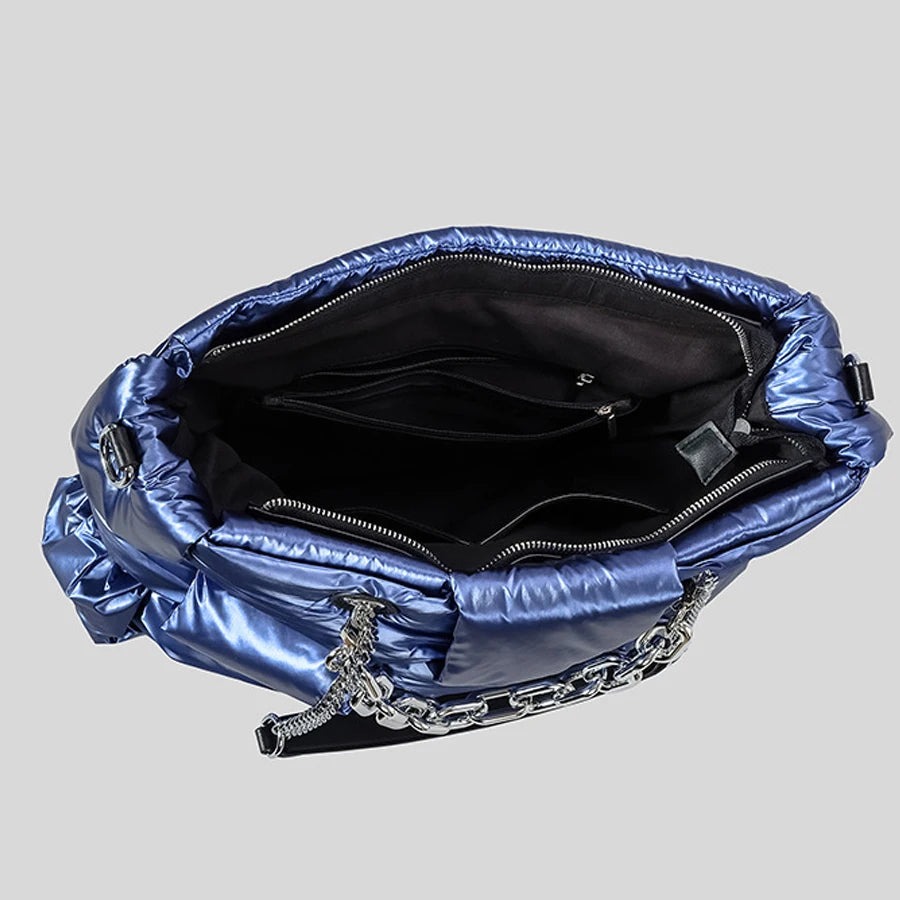 Weave puffer sacos para mulheres bolsas de designer de luxo e bolsas 2024 novo em grande capacidade espaço corrente algodão ombro bolsa transversal tote frete grátis chegada rápida