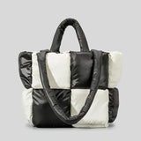 Jonlily-bolsa de ombro acolchoada xadrez para mulheres, bolsa macia casual, bolsa crossbody, crossbody, moda feminina, Daybag, KG1649