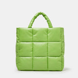 Bolsas xadrez acolchoadas para mulheres, sacola acolchoada de grande capacidade, couro PU macio, bolsas crossbody de ombro, bolsas inchadas, moda luxuosa