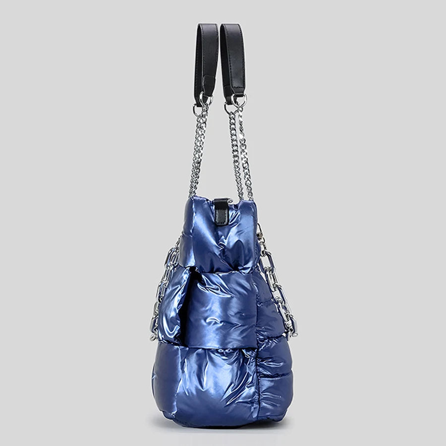 Weave puffer sacos para mulheres bolsas de designer de luxo e bolsas 2024 novo em grande capacidade espaço corrente algodão ombro bolsa transversal tote frete grátis chegada rápida