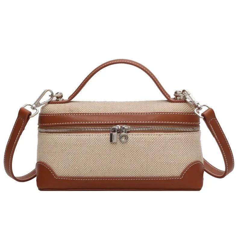 Bolsa Loro Piano em Couro de Bezerro e Linho - CHIC CARRY