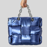 Weave puffer sacos para mulheres bolsas de designer de luxo e bolsas 2024 novo em grande capacidade espaço corrente algodão ombro bolsa transversal tote frete grátis chegada rápida