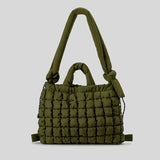 Casual náilon acolchoado sacola alça atada macio puffer bolsa feminina acolchoado ombro crossbody sacos grande capacidade saco de compras