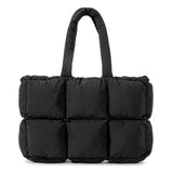 Sacola Herald Puffer para mulheres, bolsa grande acolchoada Puffy, acolchoada leve para baixo, bolsa treliça, inverno