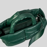 Sacola de couro acolchoada para mulheres, bolsas acolchoadas, luxuosas bolsas de ombro PU macias, bolsa de inverno de algodão, moda designer, grande, 2024