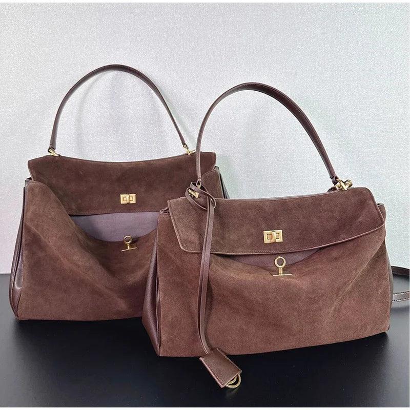 Bolsa de Ombro Feminina Vintage Crossbody em Camurça Genuína - CHIC CARRY