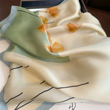 Lenço de Seda Feminino Luxo Primavera