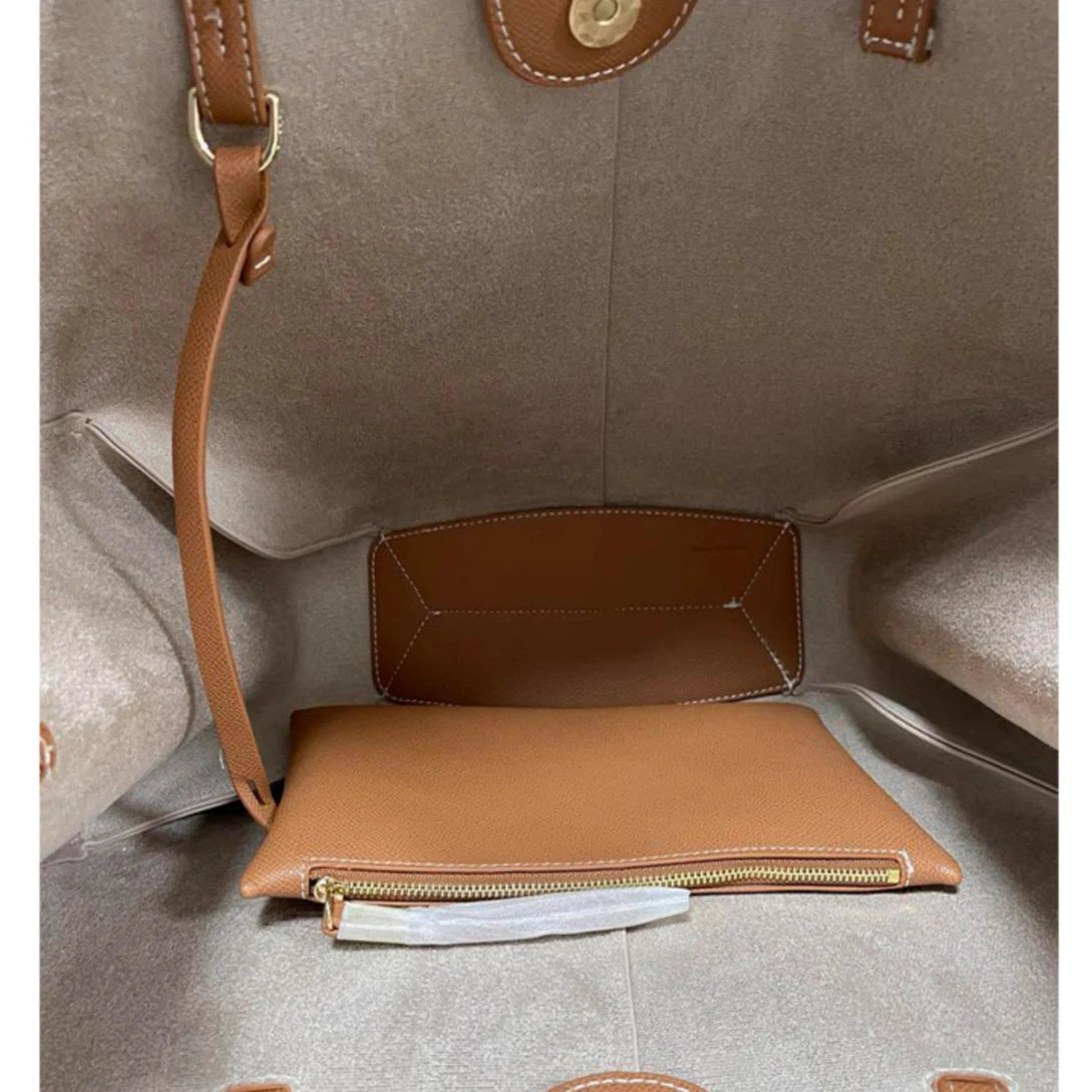 Série quente de fra sacola nova portátil grande capacidade saco de compras de couro high end luz luxo sacos femininos universal