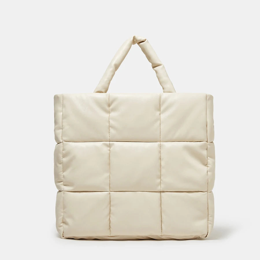Bolsas xadrez acolchoadas para mulheres, sacola acolchoada de grande capacidade, couro PU macio, bolsas crossbody de ombro, bolsas inchadas, moda luxuosa
