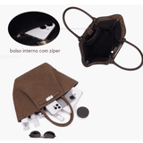 Bolsa Luxuosa de Camurça com Design Versátil