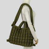 Casual náilon acolchoado sacola alça atada macio puffer bolsa feminina acolchoado ombro crossbody sacos grande capacidade saco de compras