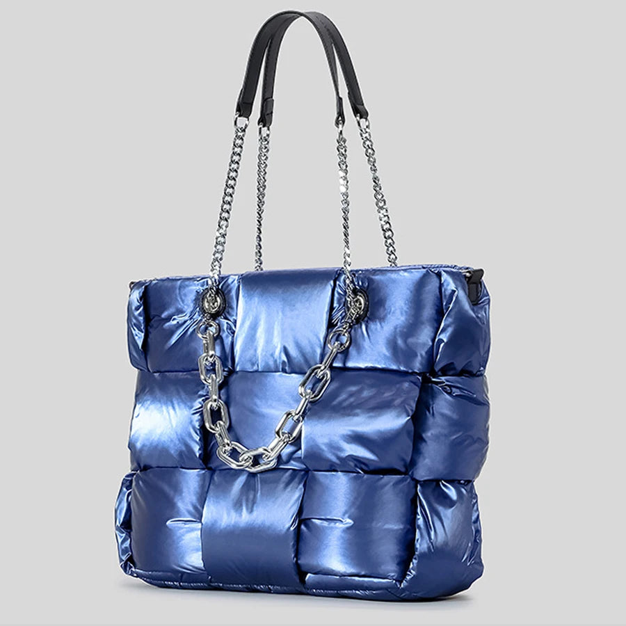 Weave puffer sacos para mulheres bolsas de designer de luxo e bolsas 2024 novo em grande capacidade espaço corrente algodão ombro bolsa transversal tote frete grátis chegada rápida