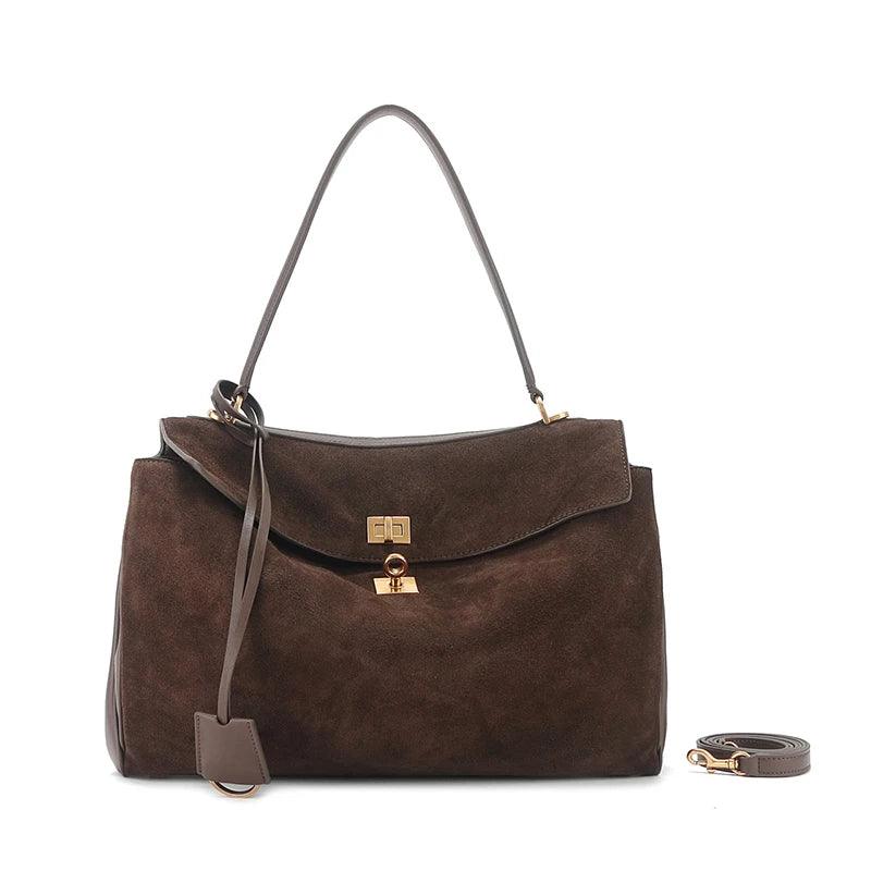 Bolsa de Ombro Feminina Vintage Crossbody em Camurça Genuína - CHIC CARRY