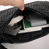 Everday-Bolsa de couro PU para mulheres, bolsa mensageiro tecida, viagem leve, pastas expansíveis, alta qualidade, moda luxuosa, designer